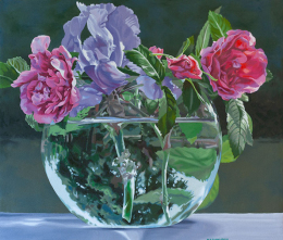 An Iris Between 2 Roses by Lenni Workman (Sold)