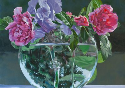 An Iris Between 2 Roses by Lenni Workman