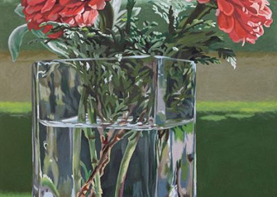 Zinnias and Cedar by Lenni Workman