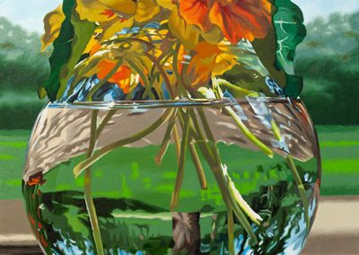 Nasturtiums and Poplar by Lenni Workman
